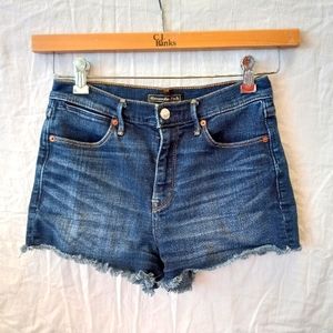 Abercrombie & Fitch high waisted denim shorts, size 2